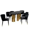 Statements By J Balmain Marble Top Oval Dining Set
