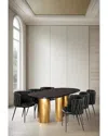 Statements By J Balmain Marble Top Oval Dining Set