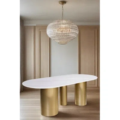 Statements By J Balmain Top Oval Dining Table For 6 In White
