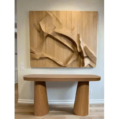 Statements By J Cone Legs Oval Modern Console Table In Honey Oak In Brown