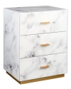 STATEMENTS BY J STATEMENTS BY J LYLA WHITE FAUX MARBLE NIGHTSTAND
