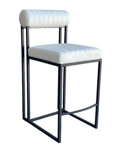 Statements By J Milo Faux Leather Counter Chair In White