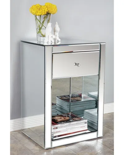 Statements By J Mirrored Nightstand In Transparent