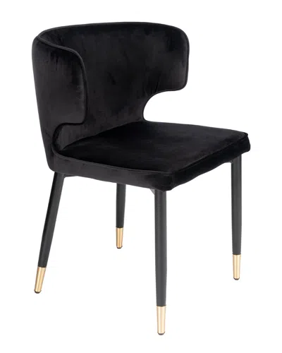Statements By J Set Of 2 Kayla Curved Upholstered Dining Chair In Black