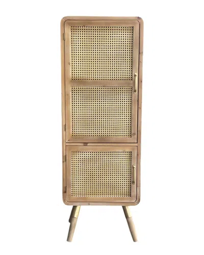 Statements By J Shia 20in Cane Accent Cabinet In Brown