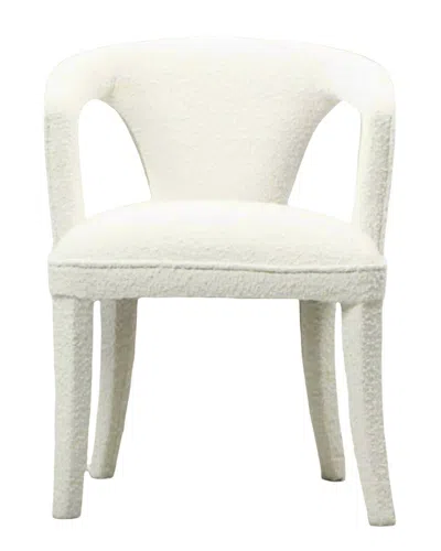 Statements By J Swift Boucle Dining Armchair In White