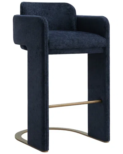 Statements By J Upholstered Bar Chair In Blue
