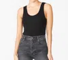 Stateside 2x1 Rib Double Scoop Bodysuit In Black In Black