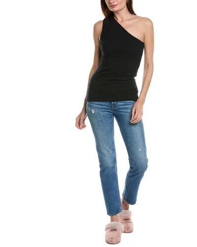 Stateside 2x1 Rib One-shoulder Top In Black