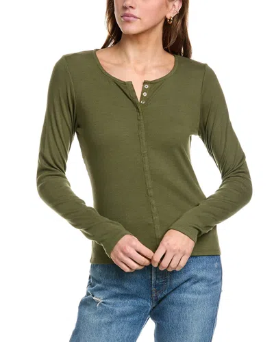 Stateside 2x1 Rib Snap Front Cardigan In Green