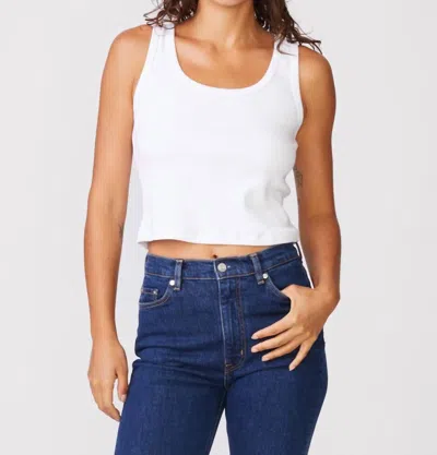 Stateside 2x1 Ribbed Classic Tank In White In Animal Print