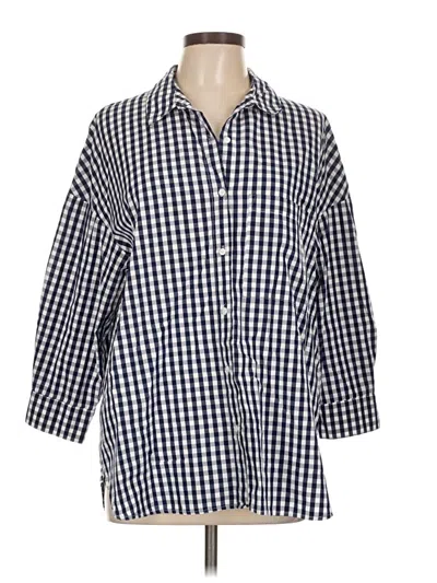 Pre-owned Stateside 3/4 Sleeve Button Down Shirt In Blue