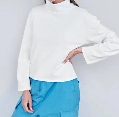 Stateside Cloud Jersey Long Sleeves Top In Paper In White