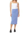 STATESIDE CLOUD JERSEY MIDI SKIRT IN SEA