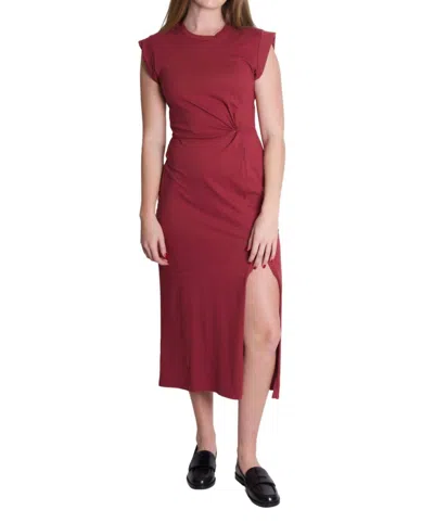Stateside Cloud Jersey Twist Midi Dress In Red