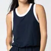 STATESIDE COLOR BLOCK BUBBLE TOP IN NEW NAVY