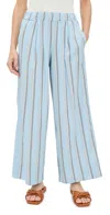 Stateside Column Stripe Poplin Pants Blue Multi Stripe In Blue Multi Stripe