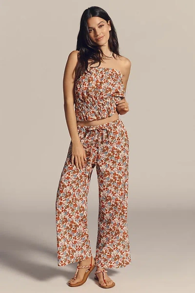 Stateside Desert Floral Cotton Tube Top In Brown