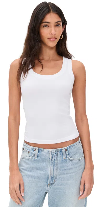 Stateside Fine 2x1 Rib Scoop Tank White