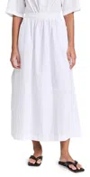 STATESIDE FINE POPLIN DOUBLE MAXI SKIRT WHITE