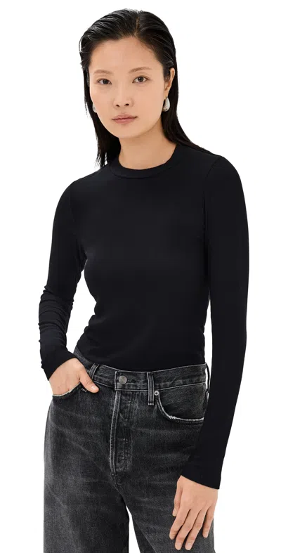 Stateside Fine Rib Cropped Top Black