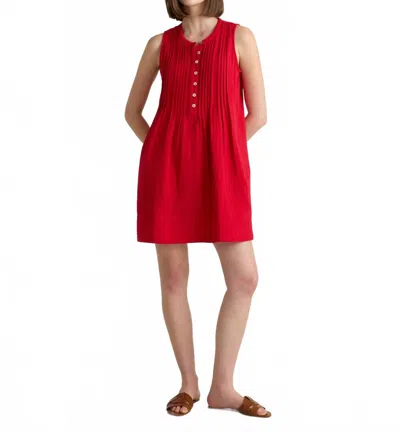 Stateside Gauze Sleeveless Swing Dress In Red