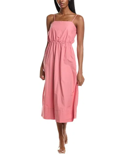Stateside Heavy Poplin Open Back Sleeveless Midi Dress In Pink