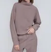 Stateside Horizontal Rib Mock Neck Sweater In Walnut In Brown