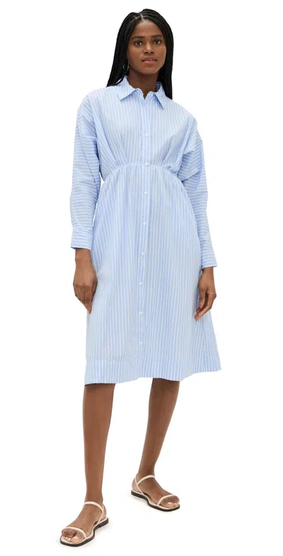 Stateside Iberus Stripe Poplin Shirt Dress Clear Sky Stripe
