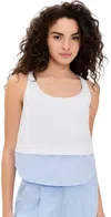 Stateside James Pinstripe Tank Dove Blue In Dove Blue