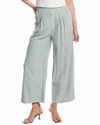 Stateside Linen Cropped Pull On Trouser In Foam In Blue