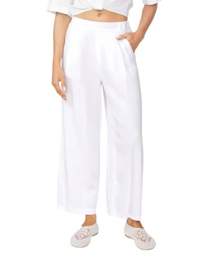Stateside Linen Cropped Pull On Trouser In Foam In Multi