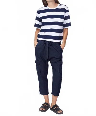 Stateside Linen Paperbag Cargo Pant In New Navy