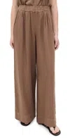 Stateside Linen Wide Leg Pull-on Pants Taupe In Taupe