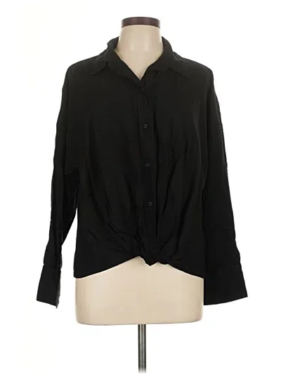 Pre-owned Stateside Long Sleeve Blouse In Black