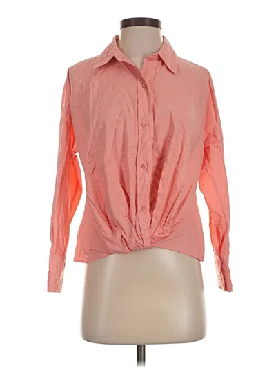 Pre-owned Stateside Long Sleeve Blouse In Pink