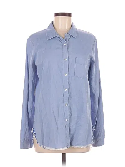 Pre-owned Stateside Long Sleeve Button Down Shirt In Blue