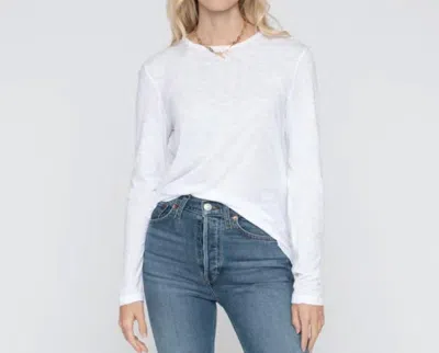 Stateside Long Sleeve Crewneck Tee In White