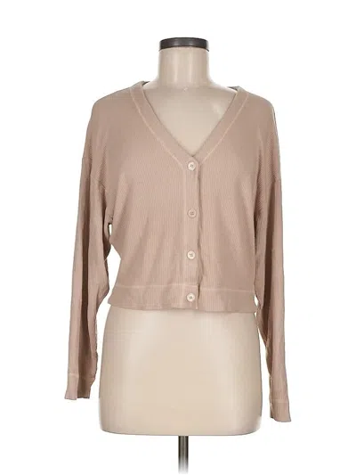 Pre-owned Stateside Long Sleeve Henley Shirt In Brown