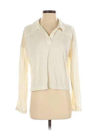 Pre-owned Stateside Long Sleeve Polo Shirt In White