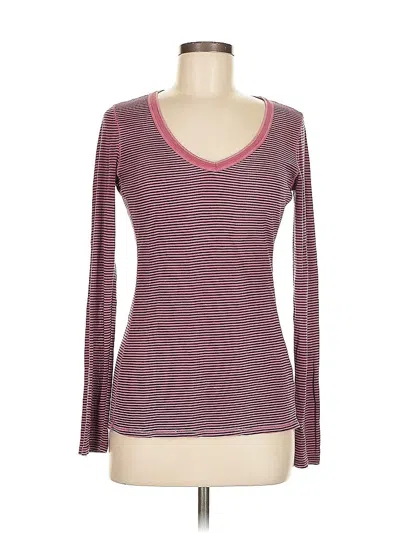 Pre-owned Stateside Long Sleeve Top Burgundy Scoop Neck Tops