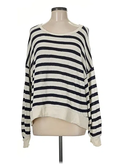 Pre-owned Stateside Long Sleeve Top Ivory Boatneck Tops