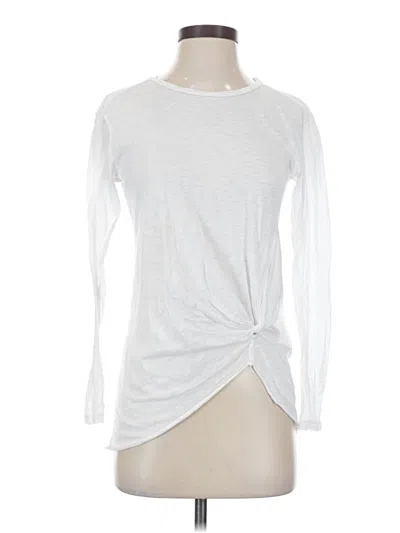 Pre-owned Stateside Long Sleeve Top White Crew Neck Tops