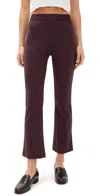 Stateside Luxe Ponte Cropped Flare Pants Cabernet In Burgundy