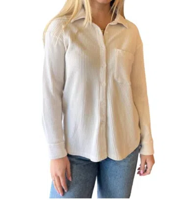 Stateside Luxe Thermal Shirt In Cream In White
