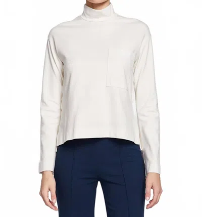 Stateside Mock Neck Pocket Top In Cream In White