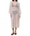 Stateside Open Double Slit Sweater Dress In Cream In White