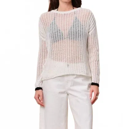 Stateside Open Mesh Pullover Sweater In Cream In White