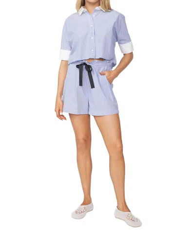 Stateside Pinstripe Paperbag Short In Sport Blue