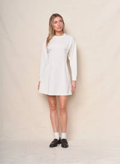 Stateside Pintuck Fleece Mini Dress In White